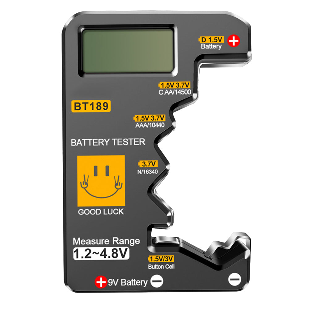 Multi Size Compatible Battery Tester LCD Digital Display Battery Checker