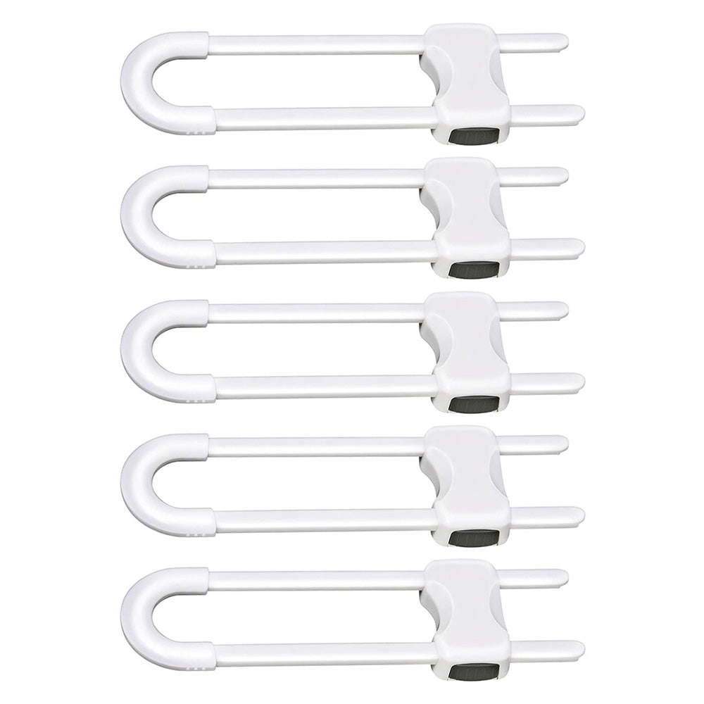 10Pcs Cabinet Locks U-Shaped Drawers Locks for Knob Handle on Door Cupboard -White