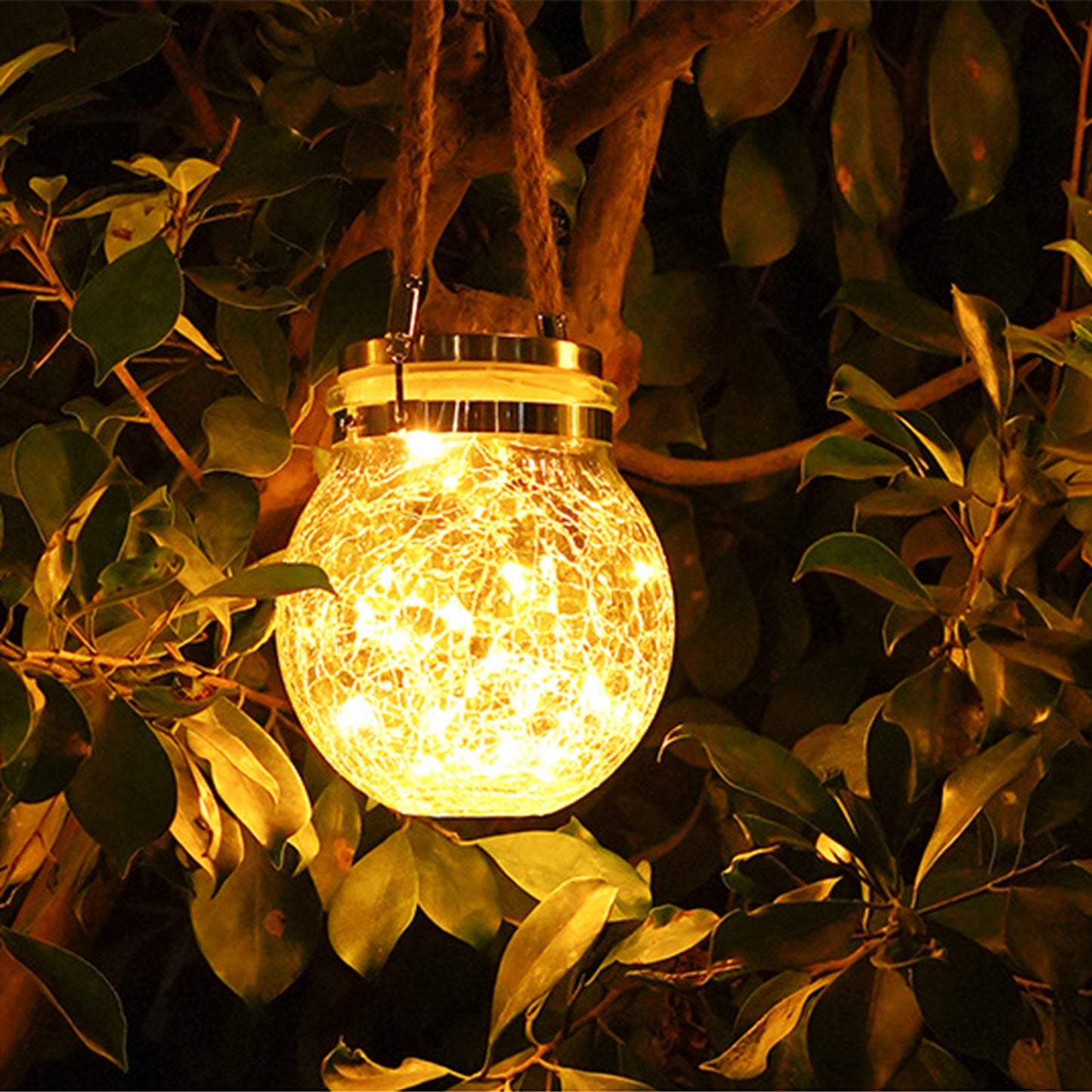 30LED Solar Light Hanging Outdoor Decoration Glass Bottle Lantern