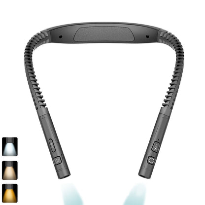 LED Book Light Adjustable Brightness Neck Reading Light for Knitting Repairing-Black