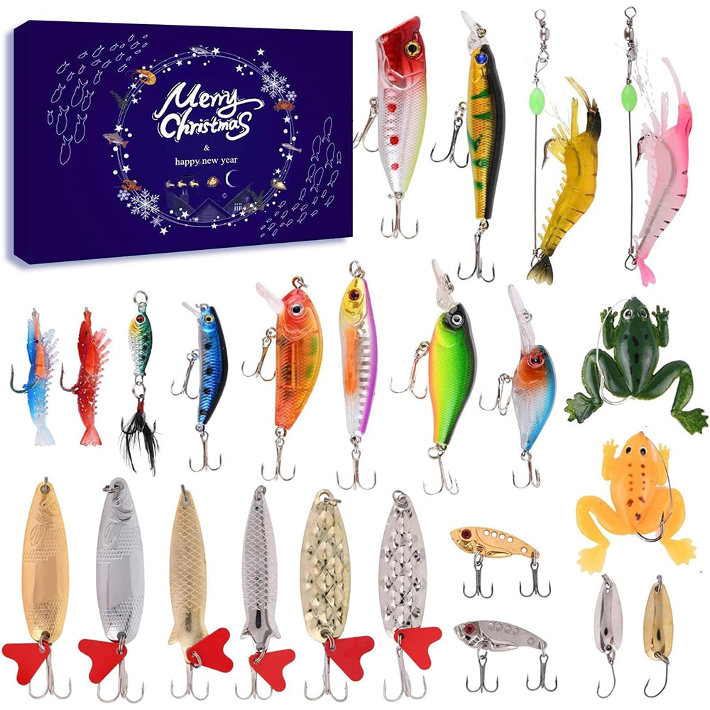 Fishing Advent Calendar 24-Day Fishing Lure Set Gifts for Men