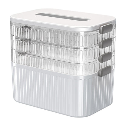 4 Layer Detachable Clear Storage Box with Handle for Art and Crafts