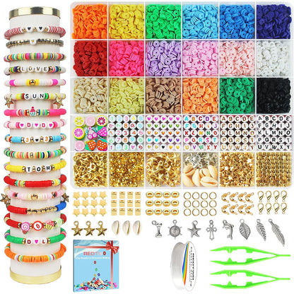 Clay Beads Bracelet Making Kit Friendship DIY Jewelry Making Beads Set