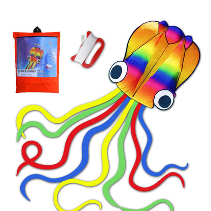 Rainbow Octopus Kite Large Kite with Flying line Easy to Fly Toy for Outdoor Beach Games