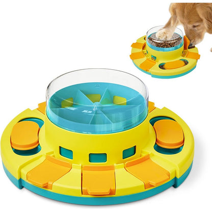 Dog Puzzle Toy Pup Food Treat Feeding Dispenser Training and Entertainment Toy-Blue