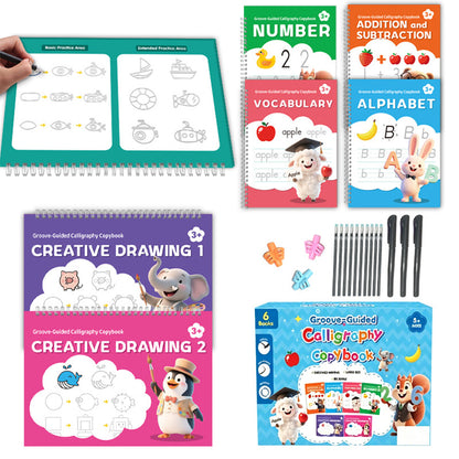 Special Grooved Handwriting Practice Books with 10 Refills