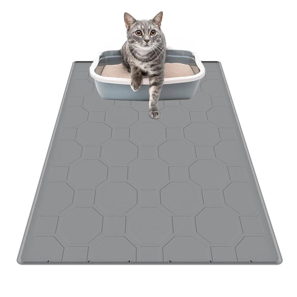 86x56cm Waterproof Silicone Cat Mat ââ‚?Little Box Mat for Cats Grey
