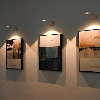 3Pcs Wireless Picture Lights and Mini Accent Spotlights LED Wall Sconce for Art Display-White