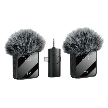 3 in 1 Wireless Lavalier Microphone for iPhone Android Camera Noise Cancelling Lapel Mic