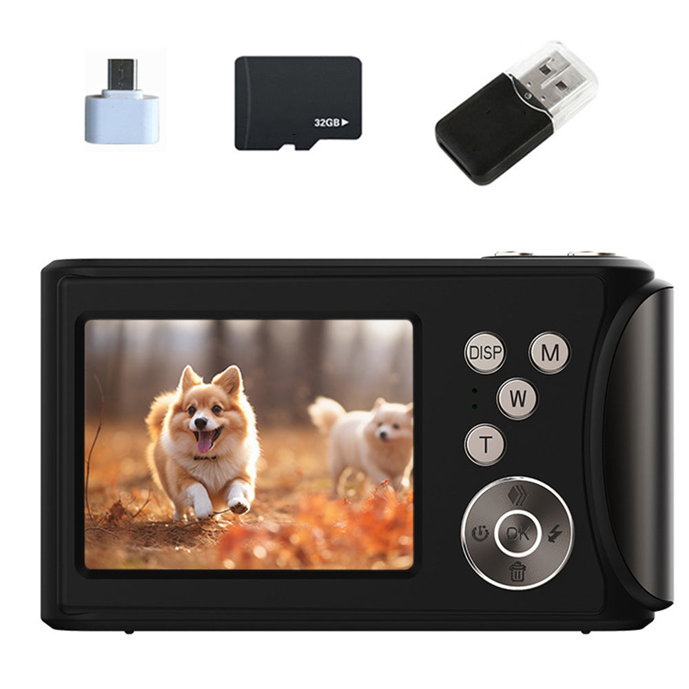 2.4-Inch Digital Point & Shoot Camera with 16X Zoom for Teens and Beginners Black
