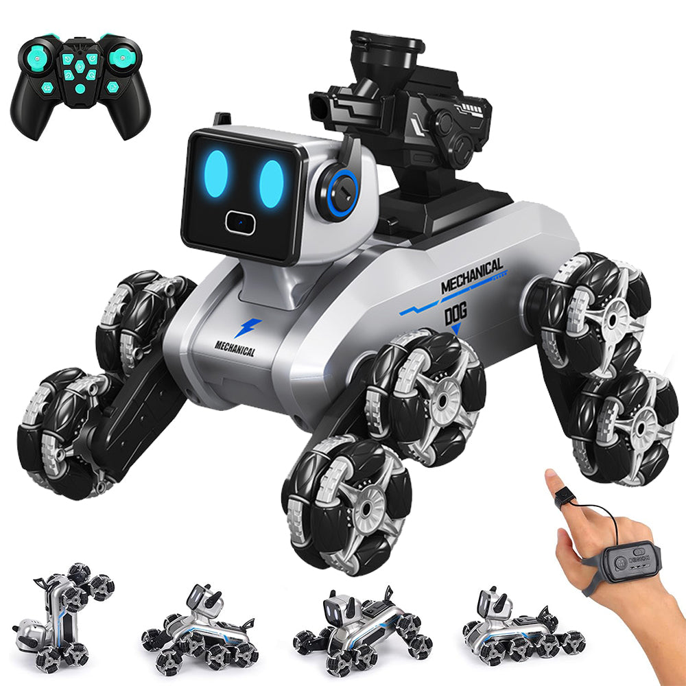 8 Wheel Mechanical Dog Gesture Sensing Smart Spray Robot Dog