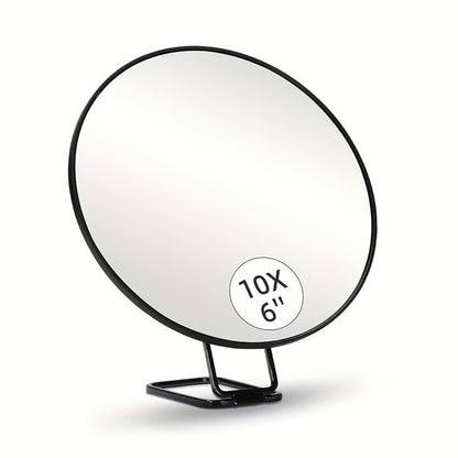 Travel Magnifying Makeup Mirror with Adjustable Stand and Suction Cup Black