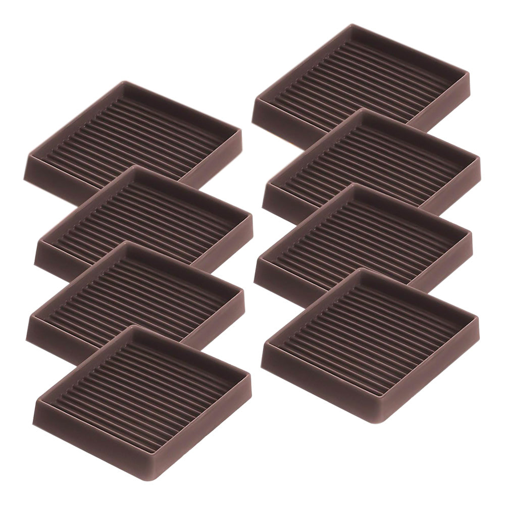 8 Piece Rubber Furniture Leg Floor Protectors - Brown