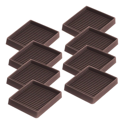 8 Piece Rubber Furniture Leg Floor Protectors - Brown