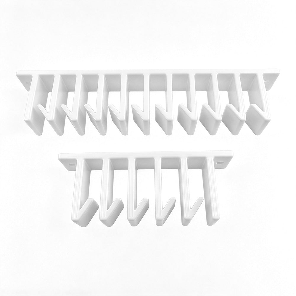 2 Pack 5 Grids Under Shelf Lid Organizer Slide In for Cabinet Storage - White