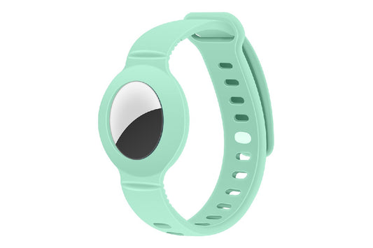 Silicone Watch Band AirTag Bracelet  Kids Silicone Watch Bands Anti-Scratch Films Wristband for Apple AirTag-Green