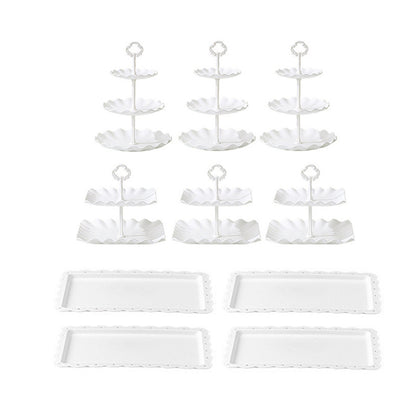 Cake Stand Set with 6 Tiered Cupcake Stands and 4 Square Trays