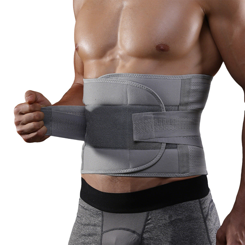 Adjustable Waist Support Belt Unisex Outdoor Sports Abdominal Lumbar Brace Gray