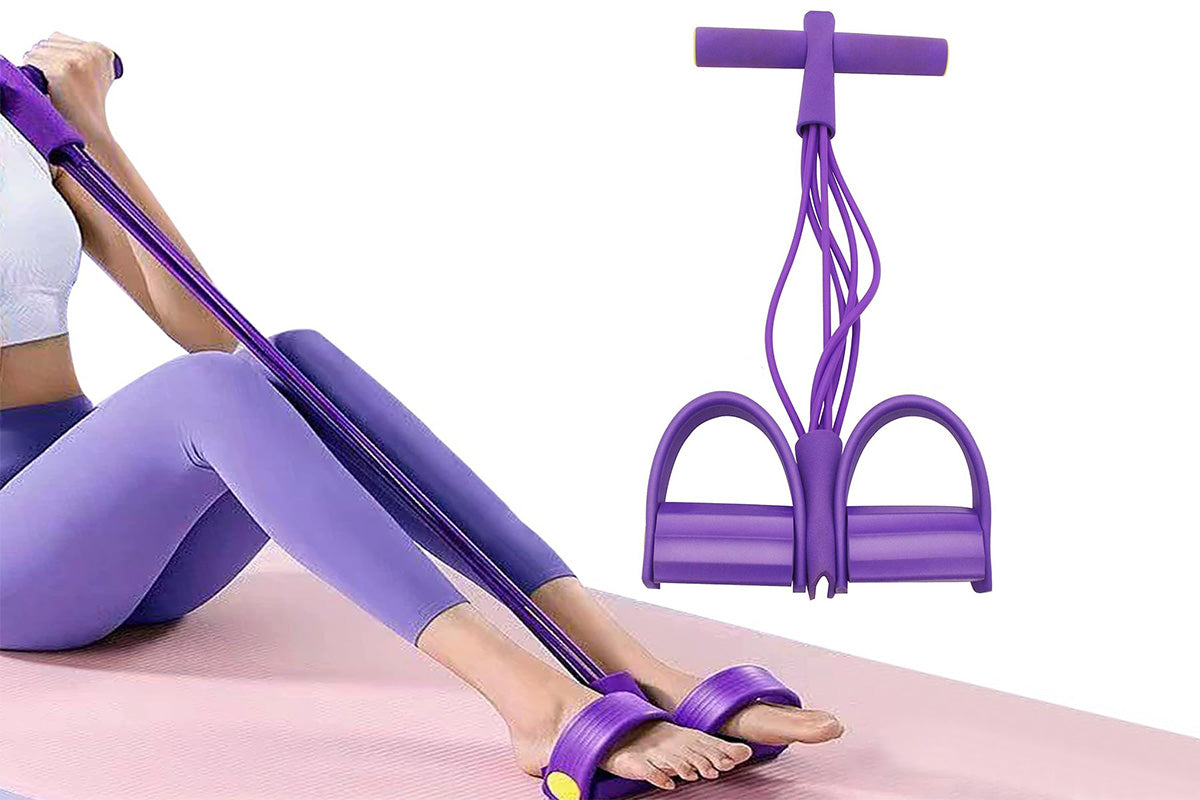 6 Tube Foot Pedal Resistance Band Ankle Puller Exercise Tension Rope