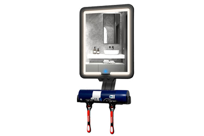Lighted Shower Mirror Fogless for Shaving 3 Color Modes Dimming Shower Mirror-Black