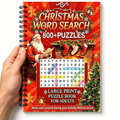 Christmas Word Search Puzzle Book 800+ Puzzles Spiral Bound Book