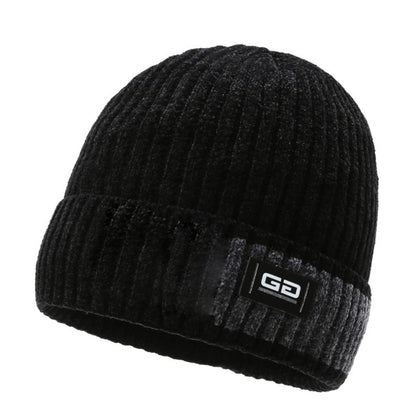 Knitted Hat Winter Warm Beanie Cap for Outdoor Sports Activities Black