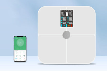 Smart Digital Bathroom Body Fat Scale 180KG Bluetooth Scales Weight for BMI Water-White
