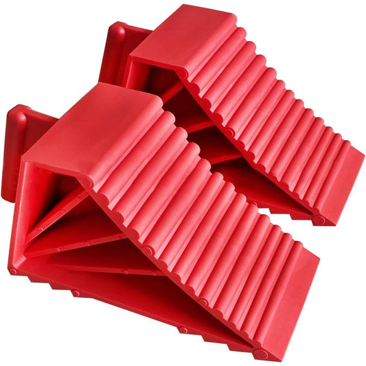 2Pcs RV Wheel Chocks Non-Slip Base Wheel Stoppers for Cars Camper RV Trailer
