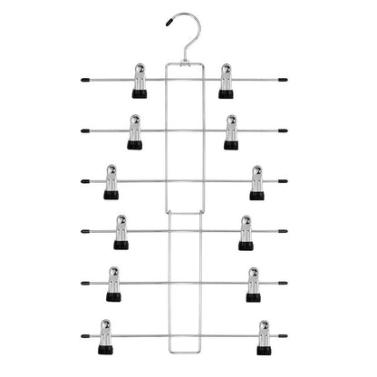 Space Saving Hanging Pants Organizer with 12 Clips and 360 Degrees Swivel Hook