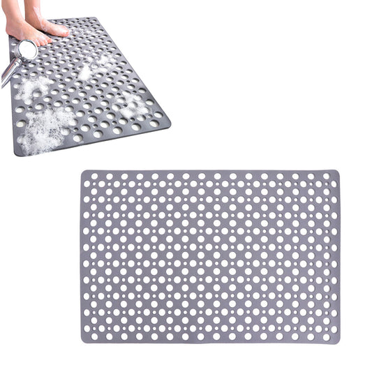 Anti-Slip Bath Mat Suction Shower Mats Bathroom Bathtub Floor Grey