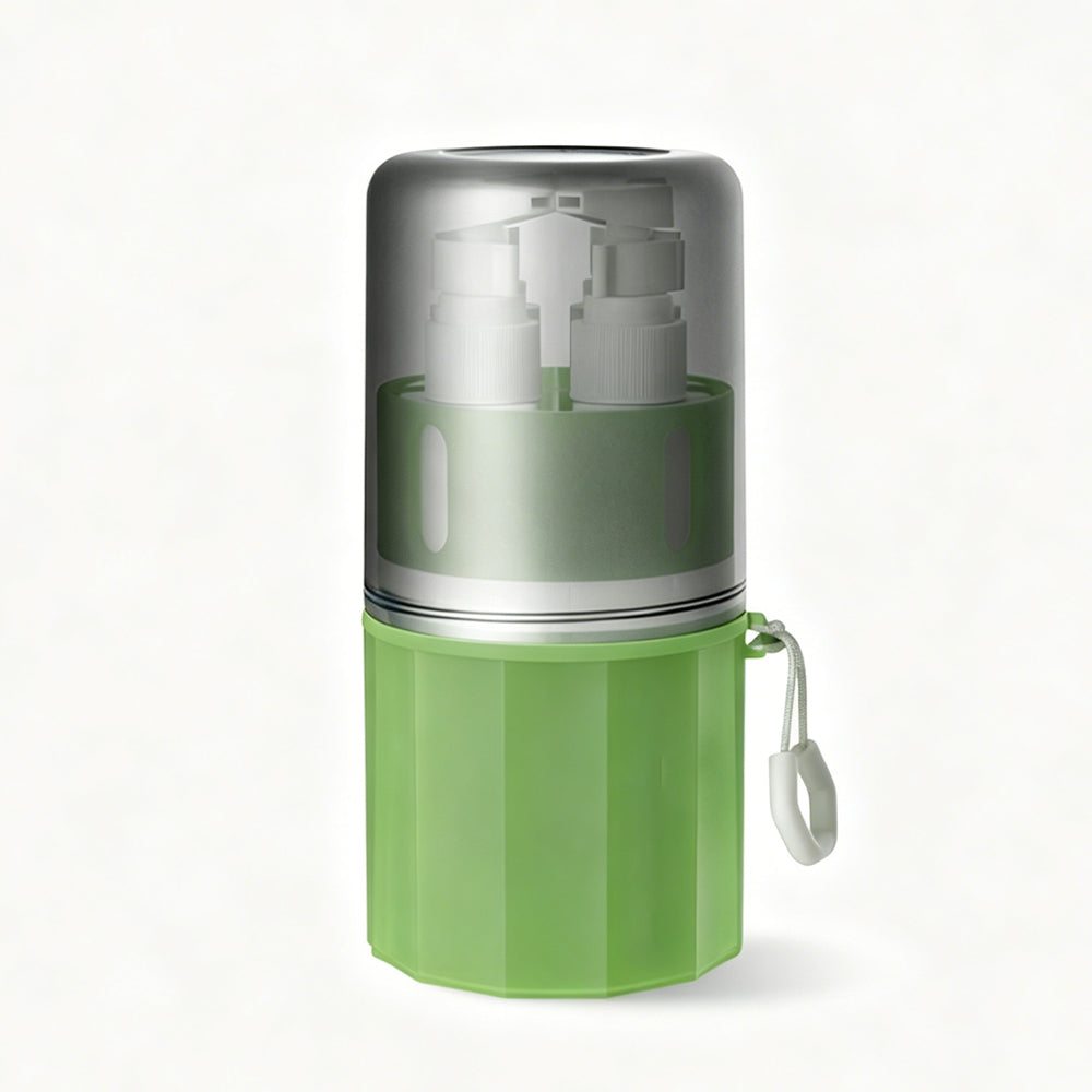 4 in 1 Travel Dispenser Bottle Set with Suction Cup for Toiletries-Green