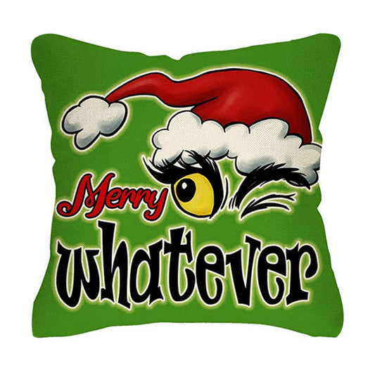 Christmas Pillow Covers Cute Print Throw Cushion Case for Couch Sofa Bed Bedroom Home Decor-Style 1
