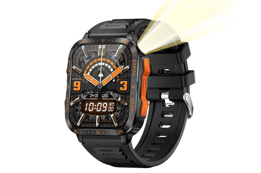 Smart Watch Fitness Tracker Heart Rate Sleep Monitor 100 Sport Modes for Android iOS -Black and Orange
