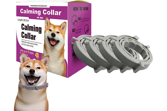 4Pcs Set Calming Collar for Dogs Dog Pheromone Calm Collars Relief Anxiety-Grey