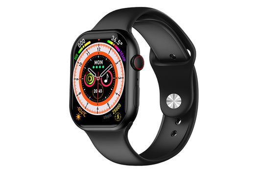 Mini Smart Watch 1.75inch Fitness Tracker Sleep Heart Rate Blood Oxygen Monitor -Black