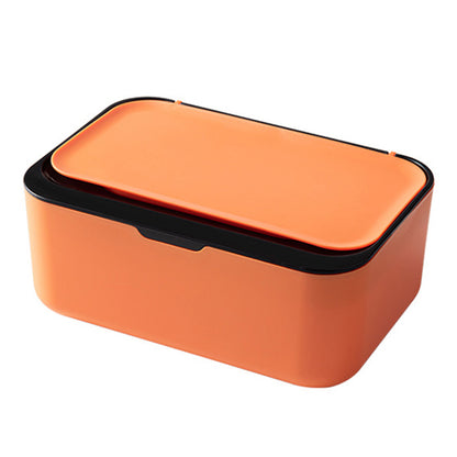 Wipes Dispenser Wipes Tissue Storage Case With Lid Refillable Wipe Holder-Orange