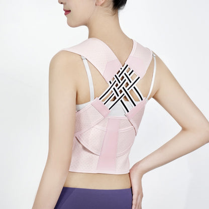 Adjustable Unisex Shoulder Brace Belt Low Back Support For Women Men-Pink