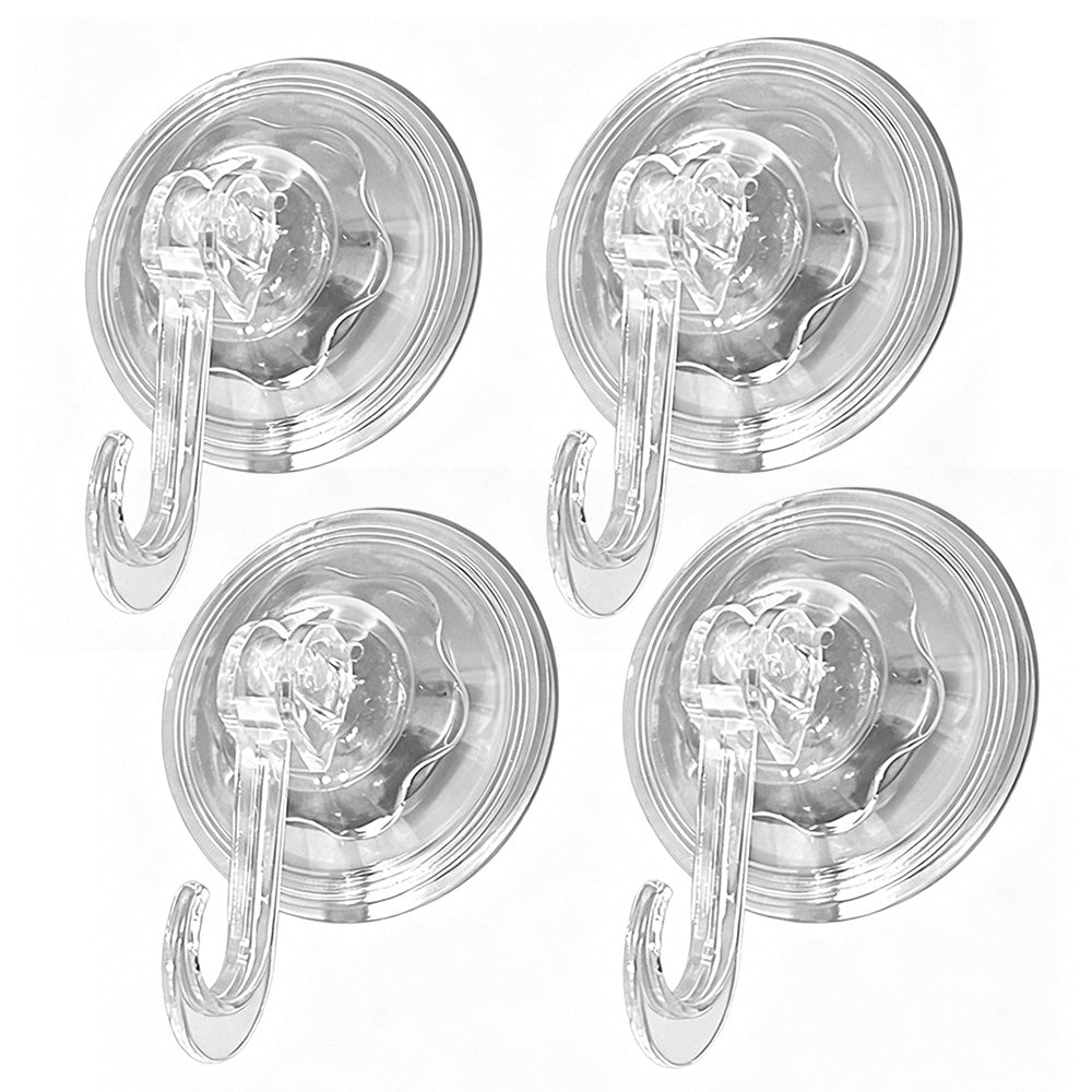 4Pcs Clear Vacuum Suction Cup Hooks