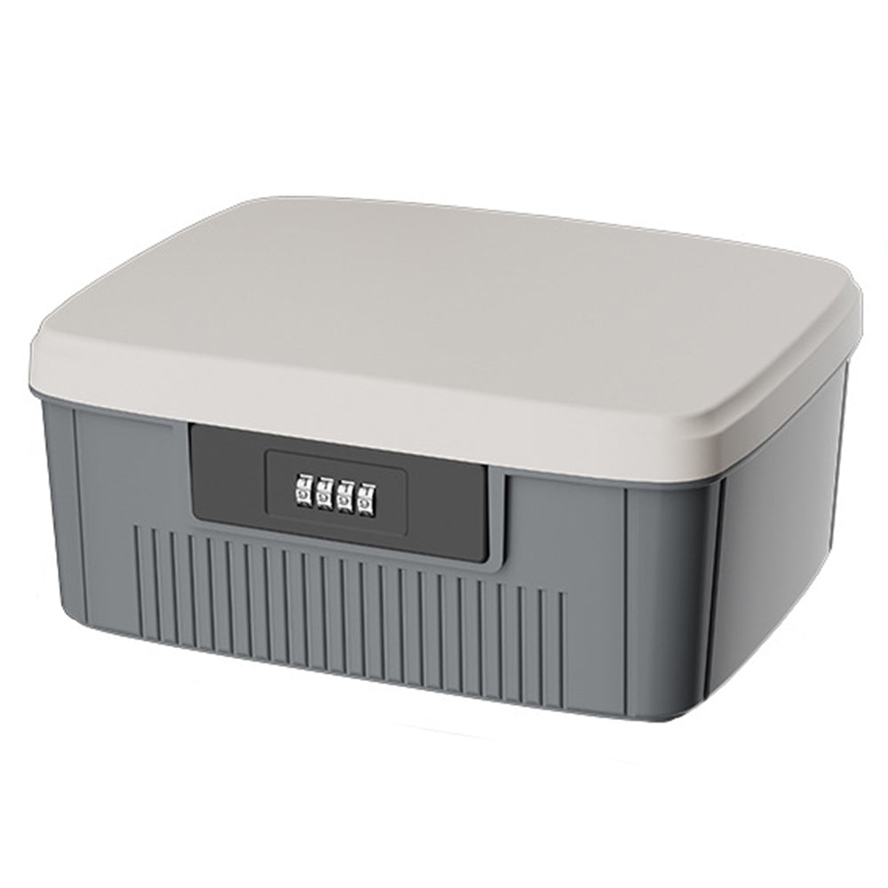 4-Digit Combination Lock Box Lockable Safe Storage Case Gray