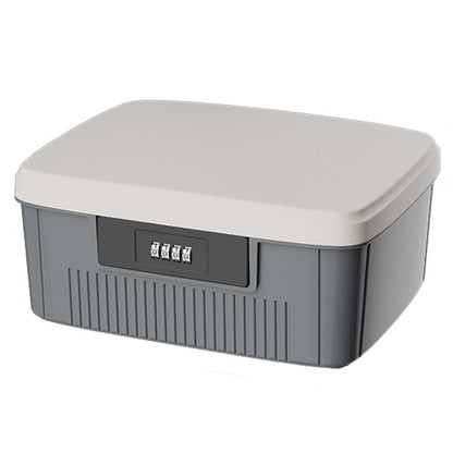 4-Digit Combination Lock Box Lockable Safe Storage Case Gray