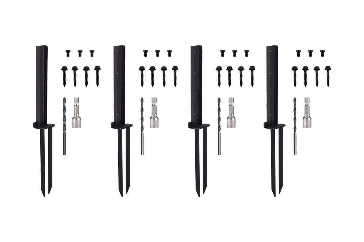 4Pcs H Design Fence Post Anchor Kit Fence Repair Stake