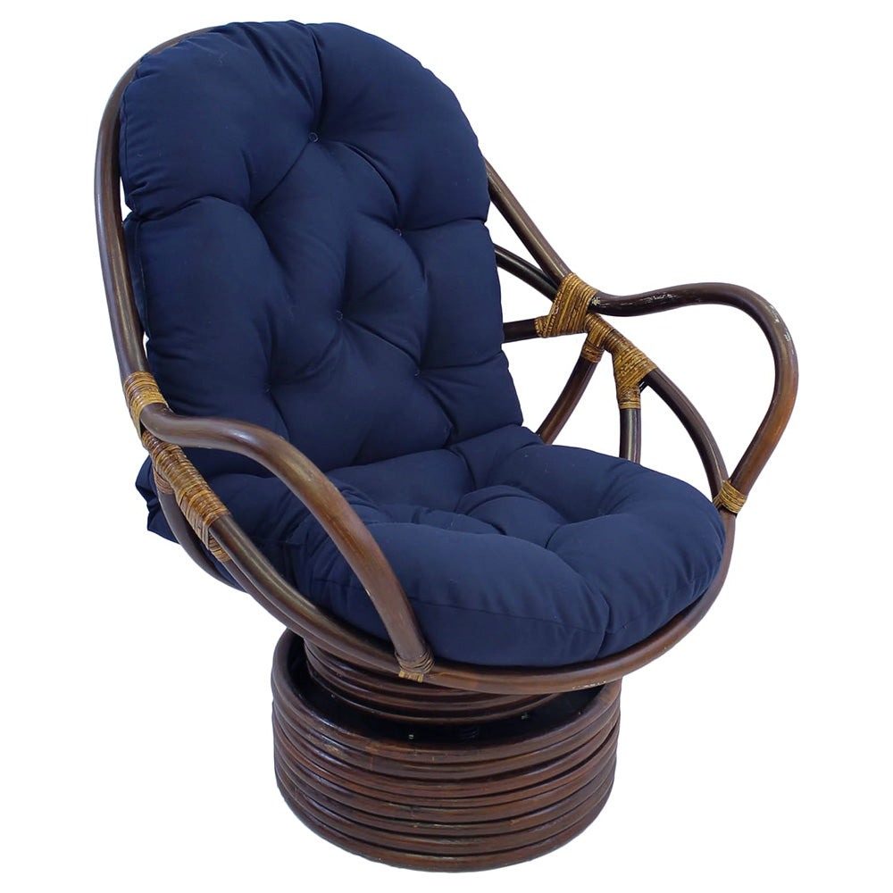 Solid Color Seat Cushion for Swivel Rocker Chair for Home Garden High Back Hammock  Navy