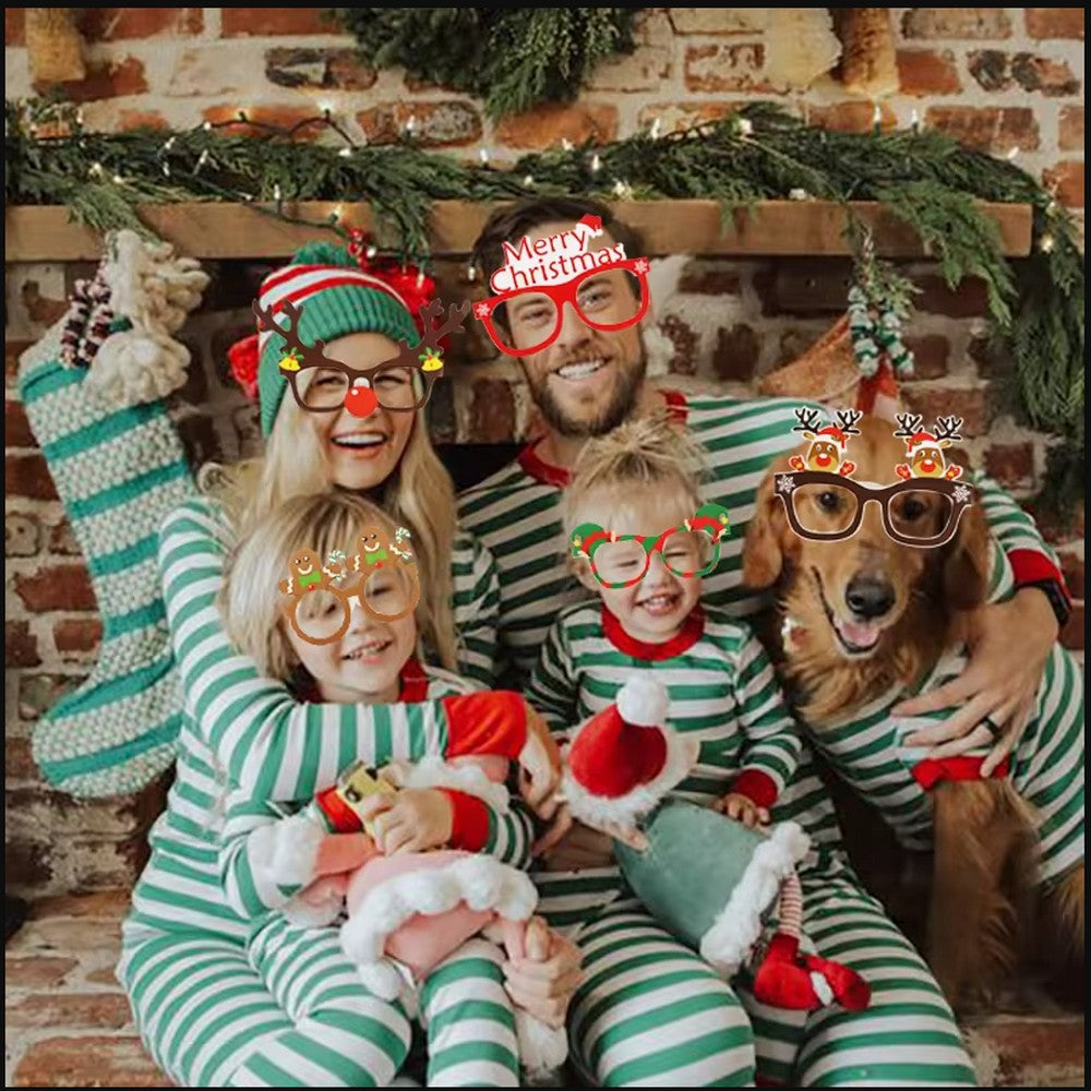9Pcs Christmas Themed Glasses Novelty Xmas Glasses Frame Party Eyeglasses
