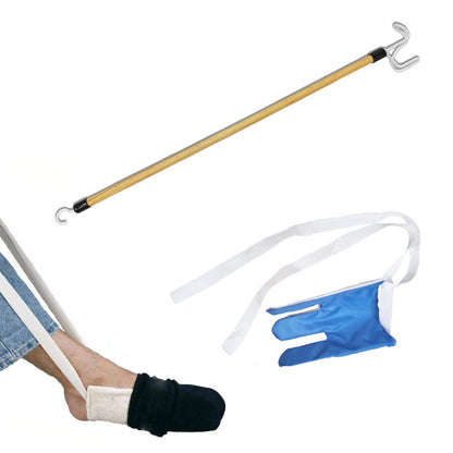 2 in 1 Sock Aid and Dressing Stick Set for Seniors No Bending