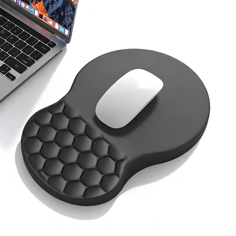 Ergonomic Mouse Pad with Wrist Support Massage Design Non Slip PU Base for Office Desk