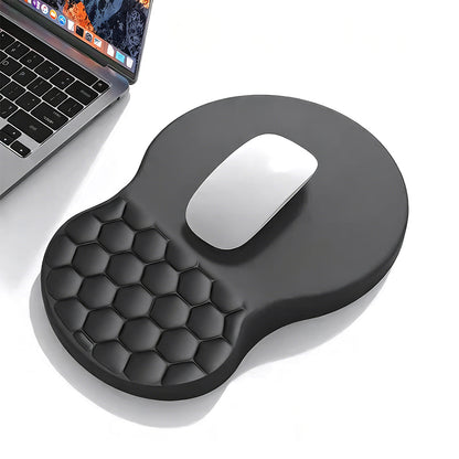 Ergonomic Mouse Pad with Wrist Support Massage Design Non Slip PU Base for Office Desk