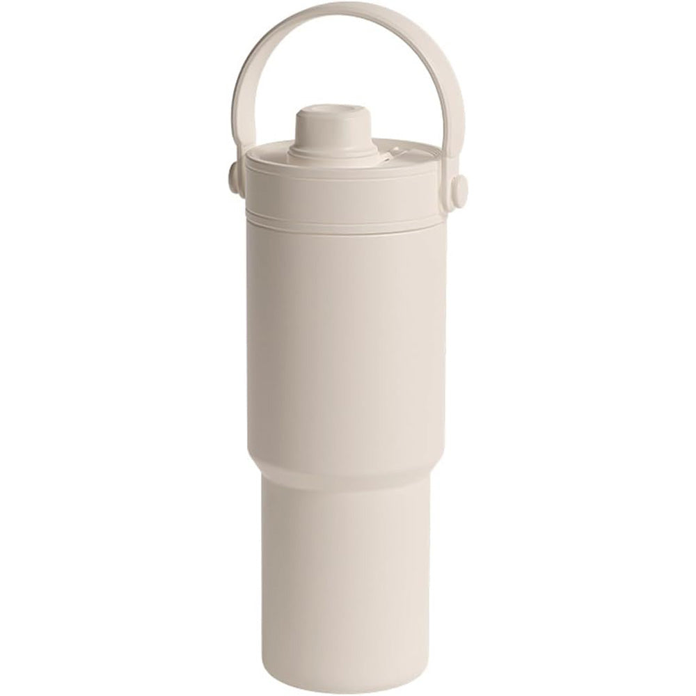Dual Lid Tumbler with Straw 735ml Vacuum Insulated Water Bottle-White