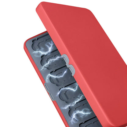 24-in-1 Game Card Storage Case Snap-Closure Protection Box for Nintendo Switch Lite / OLED Red