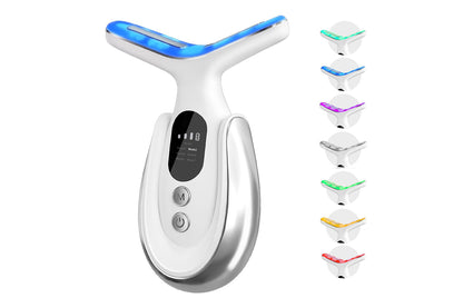 Neck Face Massager 7-in-1 Portable Facial Massager for Enhanced Face Neck and Shoulder Care with Vibrating and Warming Function