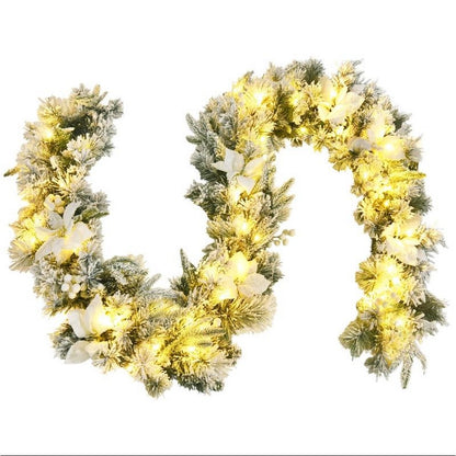 Christmas Rattan Garland LED Light Up Garland for Indoor Outdoor Garden Gate Home Decorations-Gold